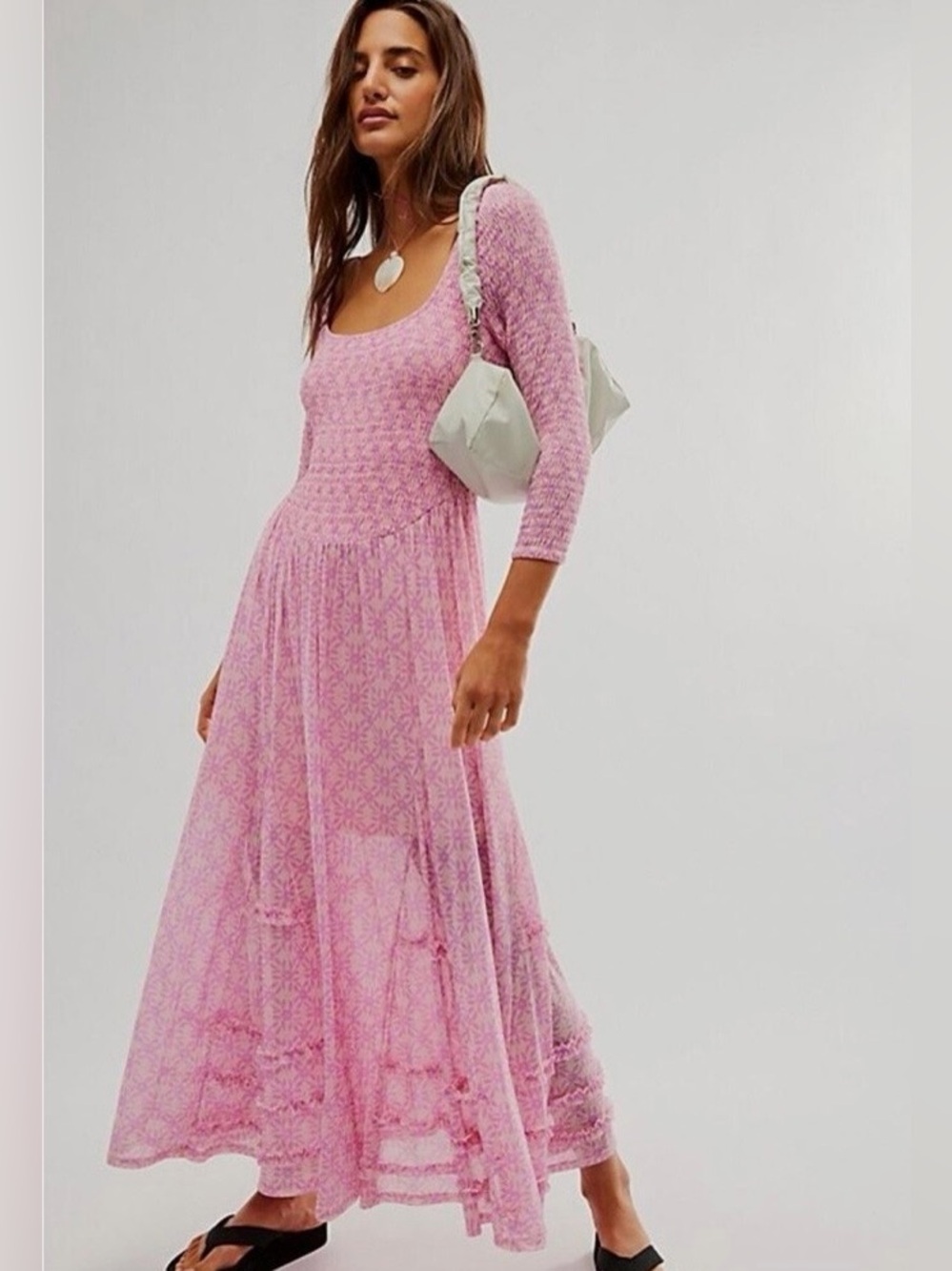 Free People It’s Fate Midi Dress, NWT, Medium, Lilac - Pink Combo.